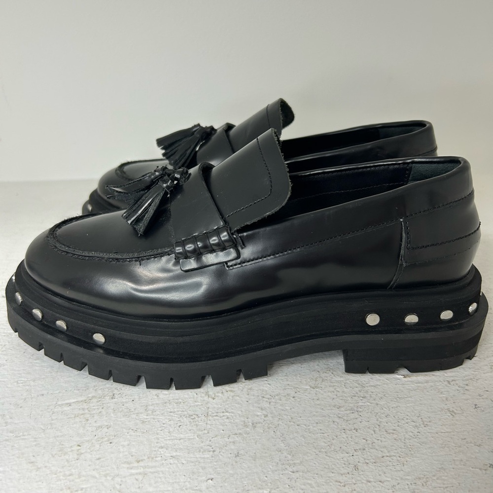 Free People Black Leather Loafers - Picture 4 of 8